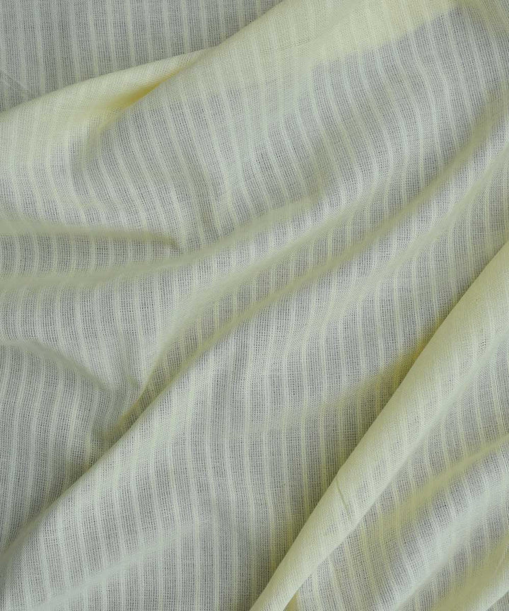 Cream self-stripe handwoven cotton fabric