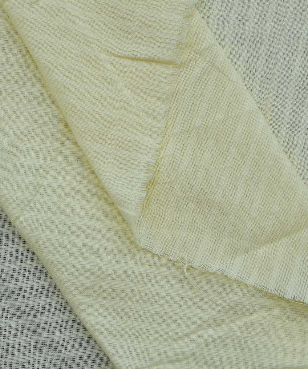 Cream self-stripe handwoven cotton fabric