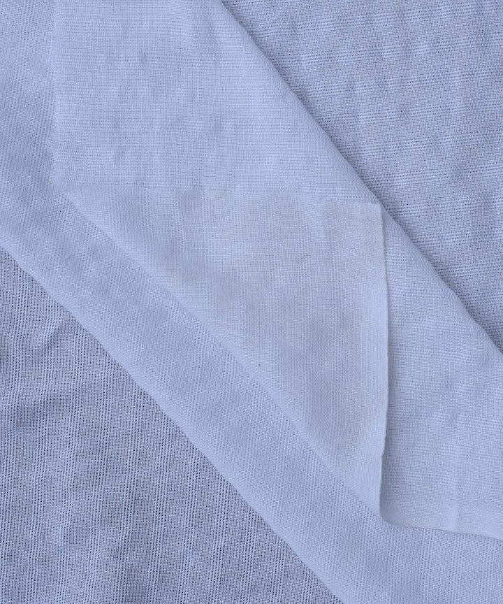 White textured handwoven cotton fabric