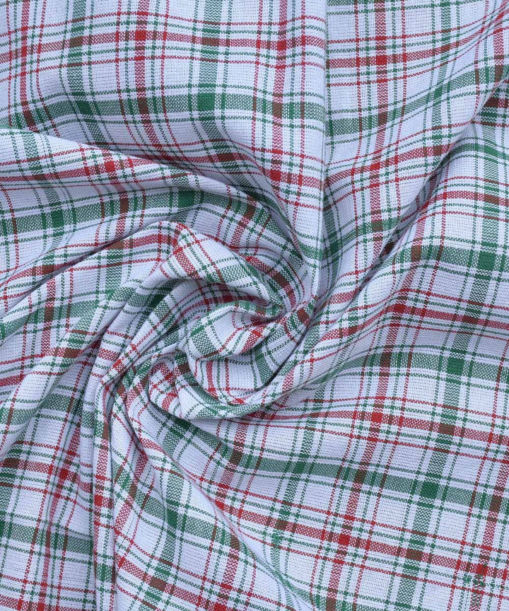 Multicolor checks handwoven cotton fabric