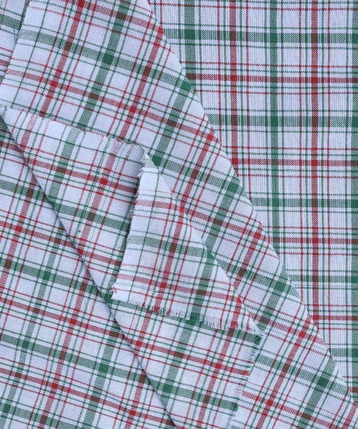 Multicolor checks handwoven cotton fabric