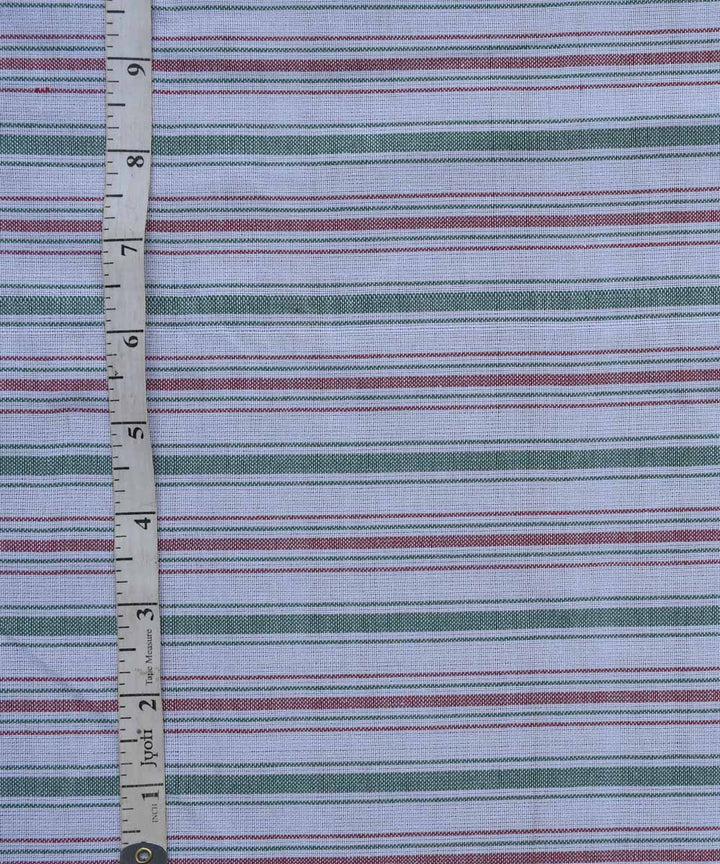 Multicolor stripe handwoven cotton fabric