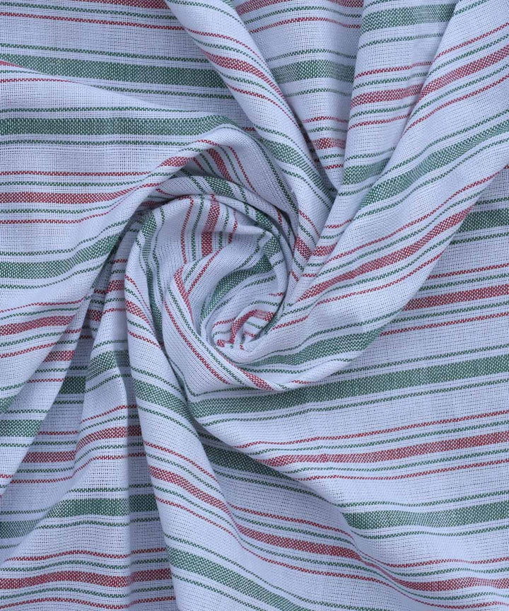 Multicolor stripe handwoven cotton fabric