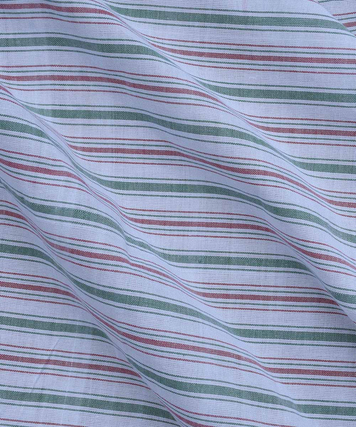 Multicolor stripe handwoven cotton fabric