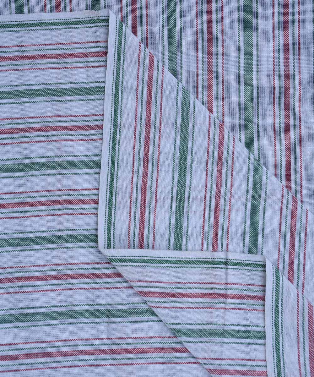 Multicolor stripe handwoven cotton fabric