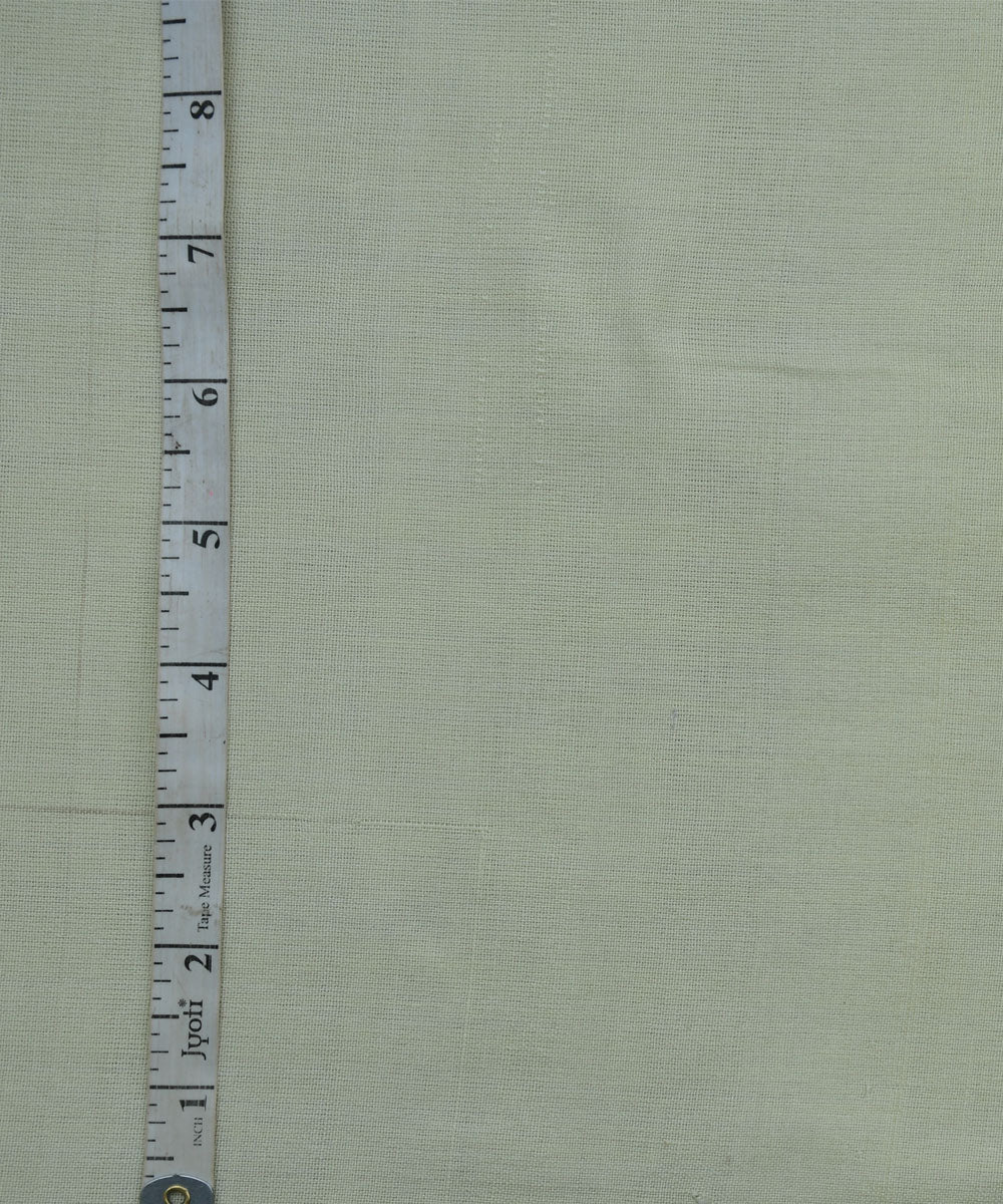 Cream plain handwoven cotton fabric