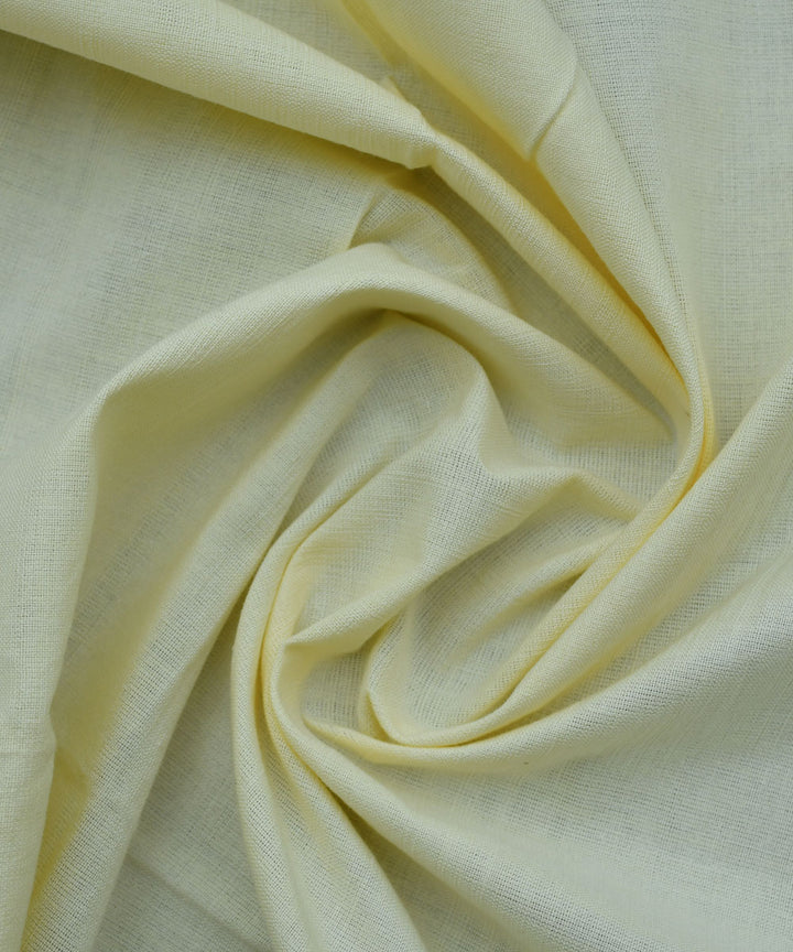 Cream plain handwoven cotton fabric