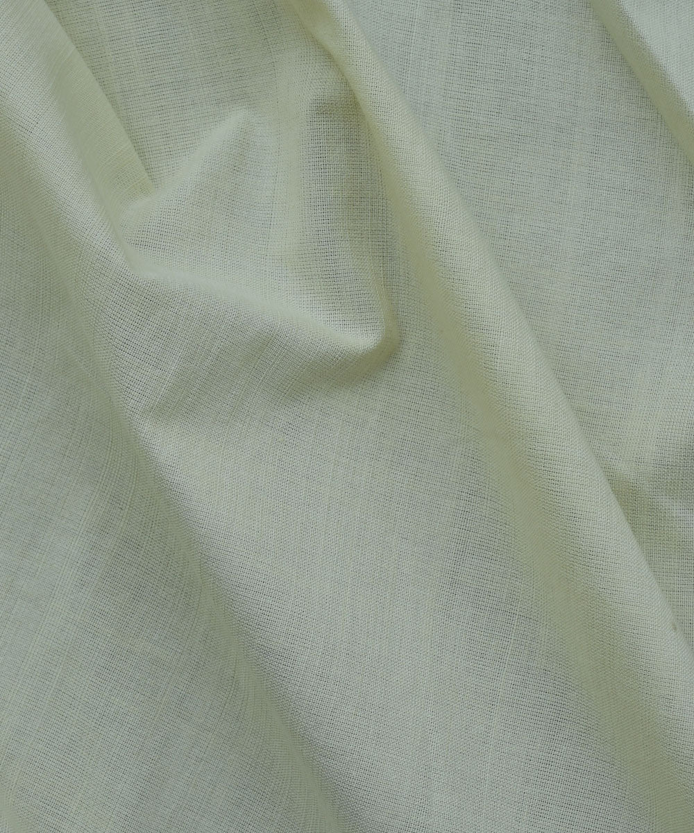 Cream plain handwoven cotton fabric