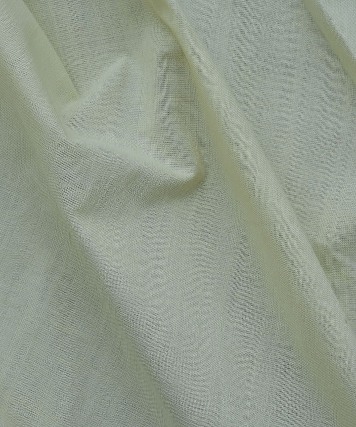 Cream plain handwoven cotton fabric