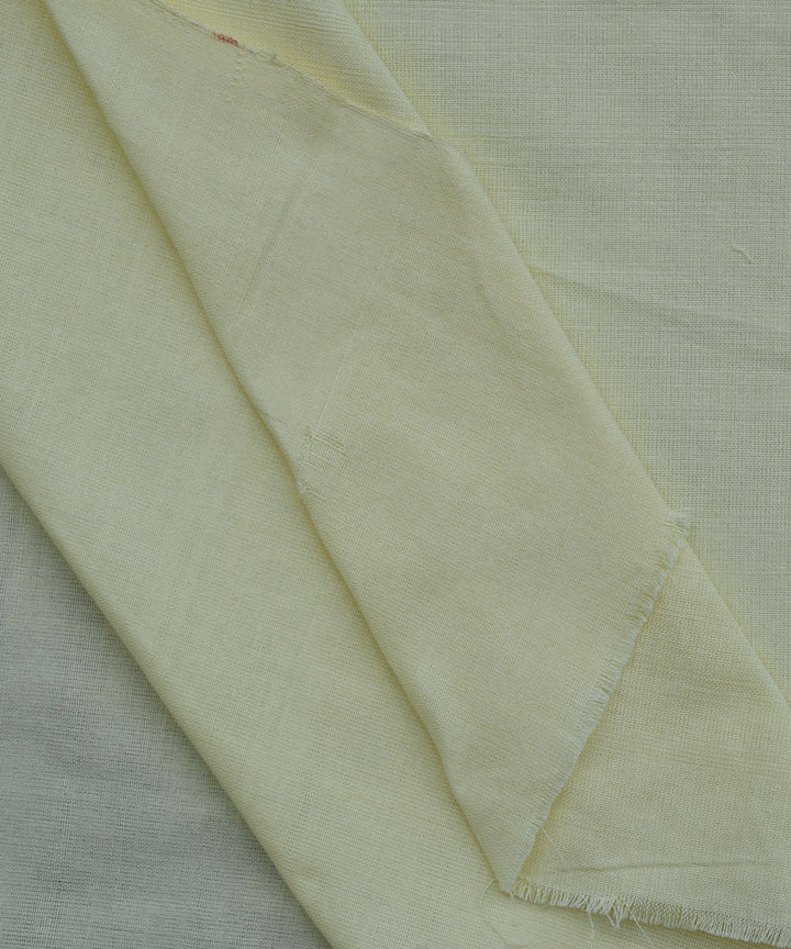 Cream plain handwoven cotton fabric