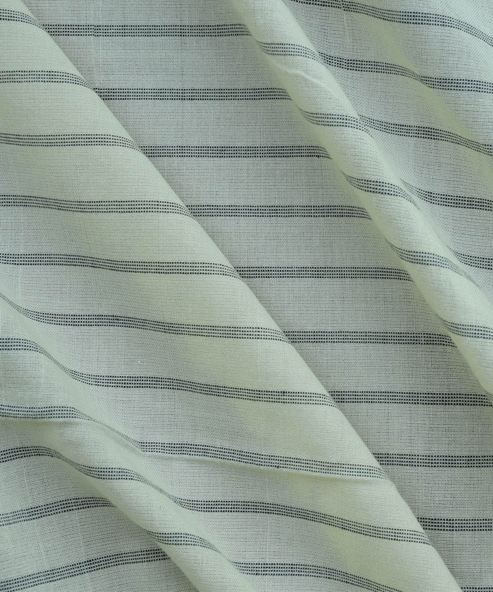 Cream black stripe handwoven cotton fabric