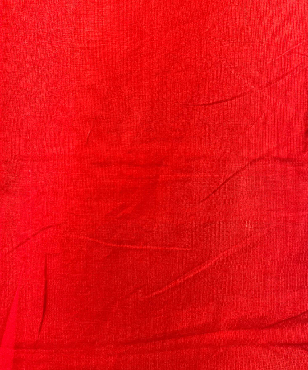 Red plain handwoven cotton fabric