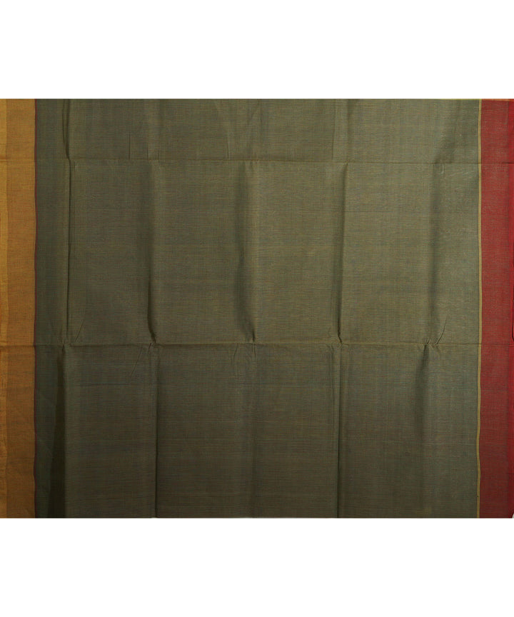 Green yellow cotton handwoven natural dyed srikakulam jamdani saree