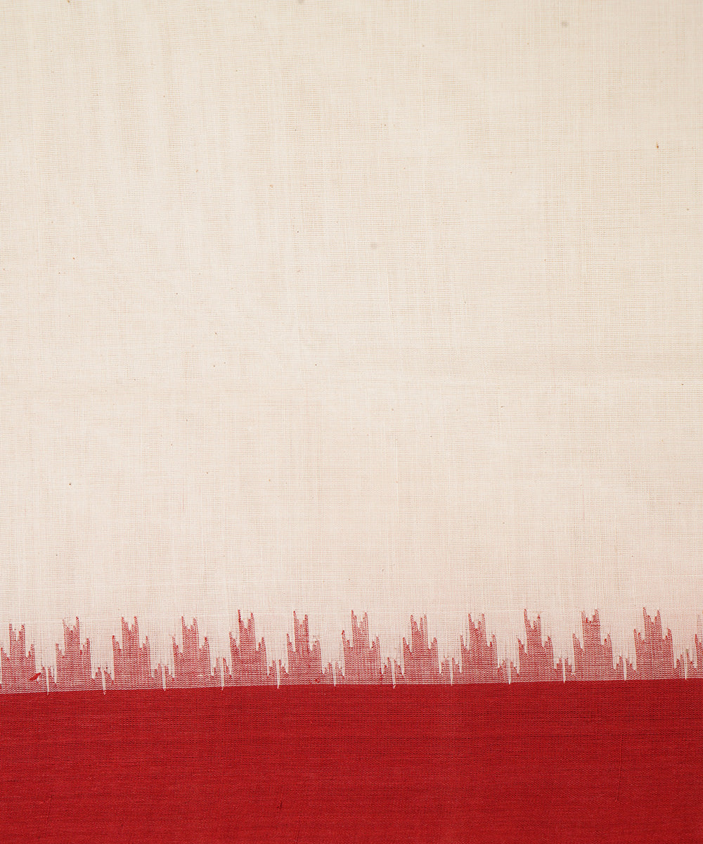 White kora cotton handwoven srikakulam kuppadam saree