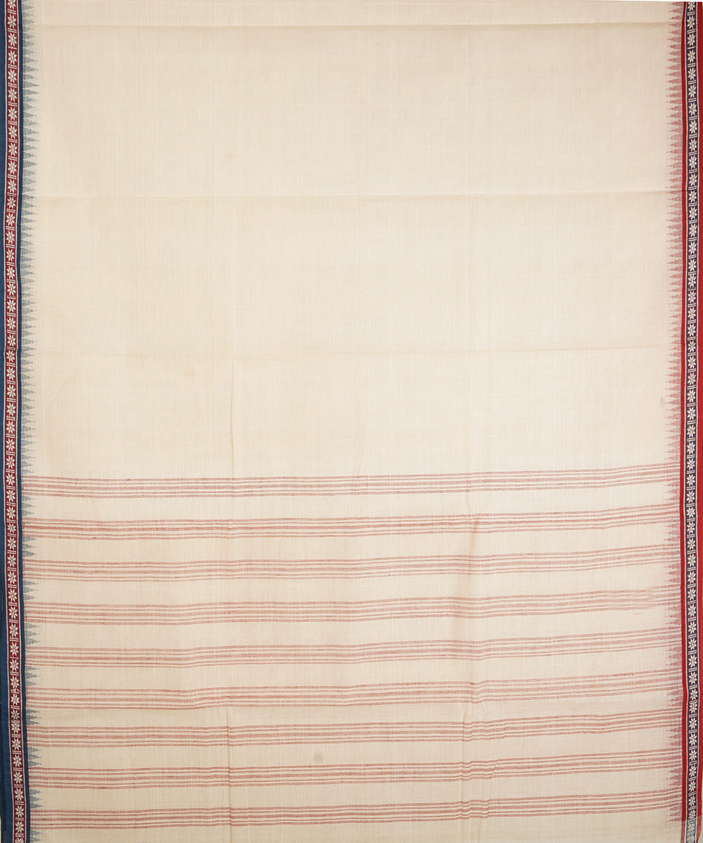 Handloom white kora cotton srikakulam kuppadam saree