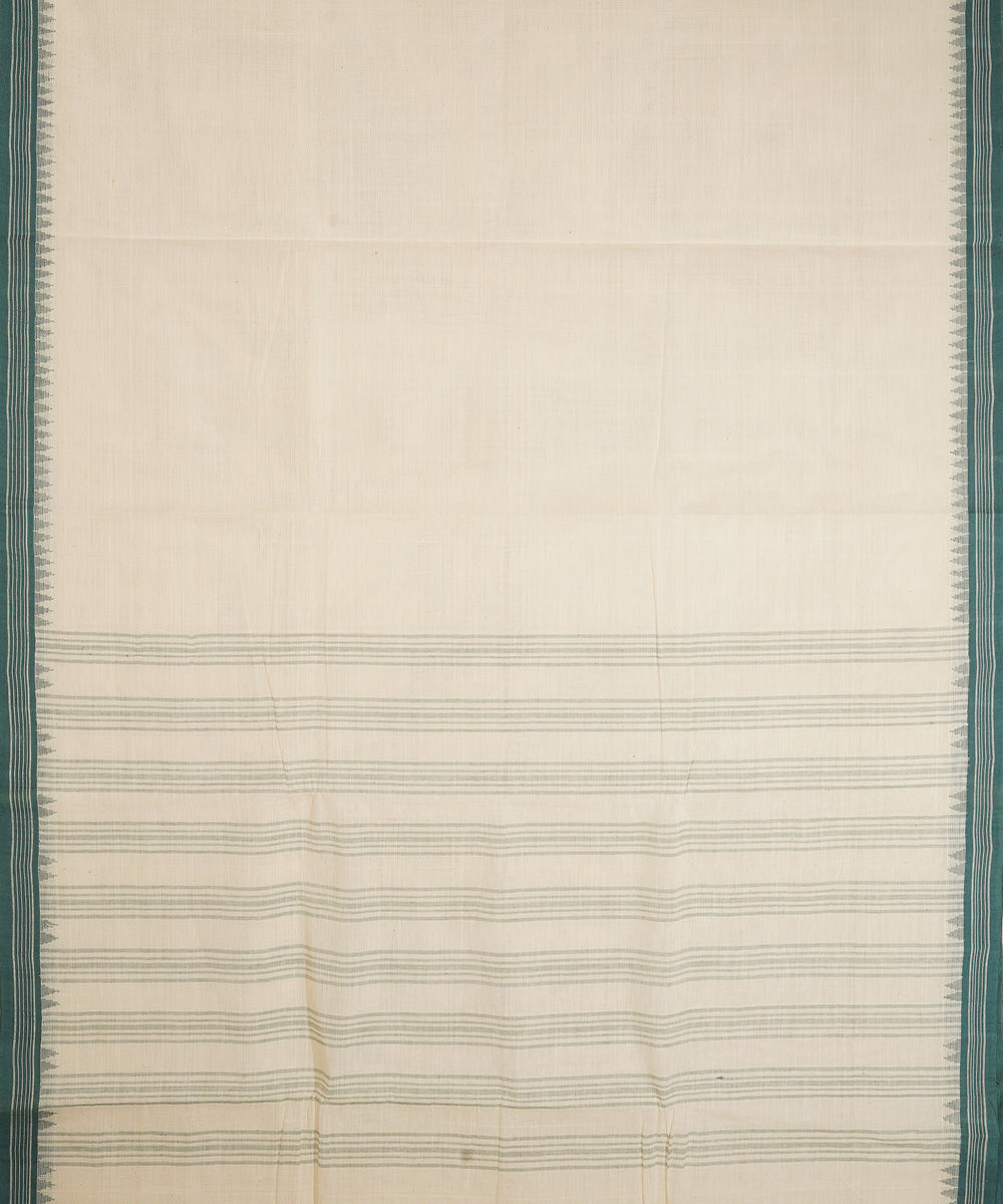 White handwoven kora cotton srikakulam kuppadam saree