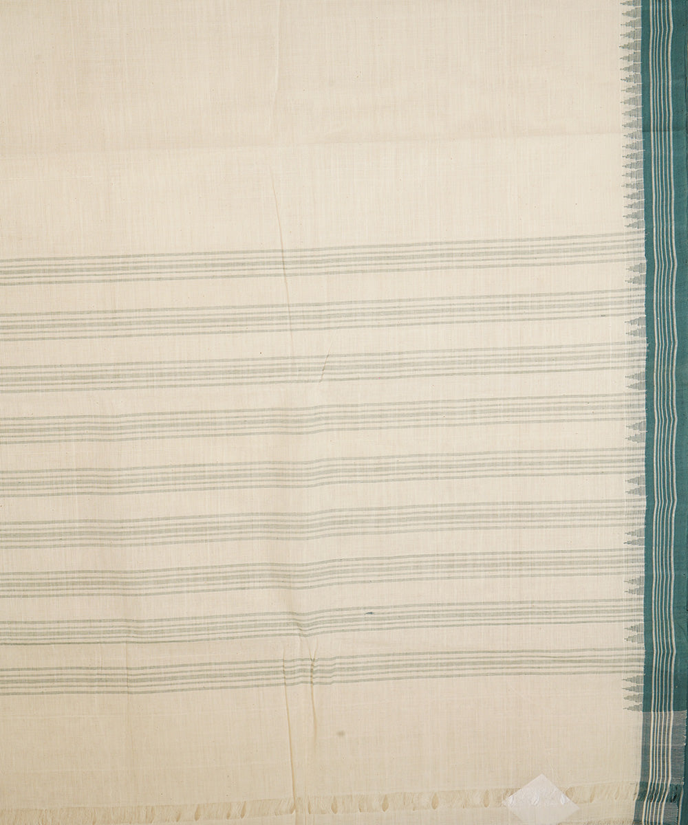 White handwoven kora cotton srikakulam kuppadam saree