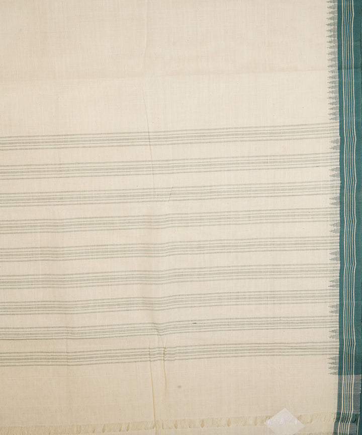 White handwoven kora cotton srikakulam kuppadam saree