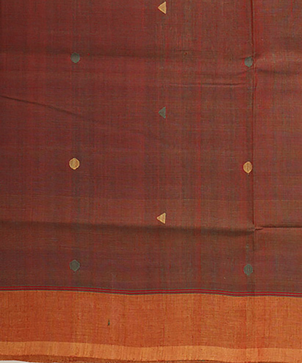 Red cotton handwoven natural dyed srikakulam jamdani saree