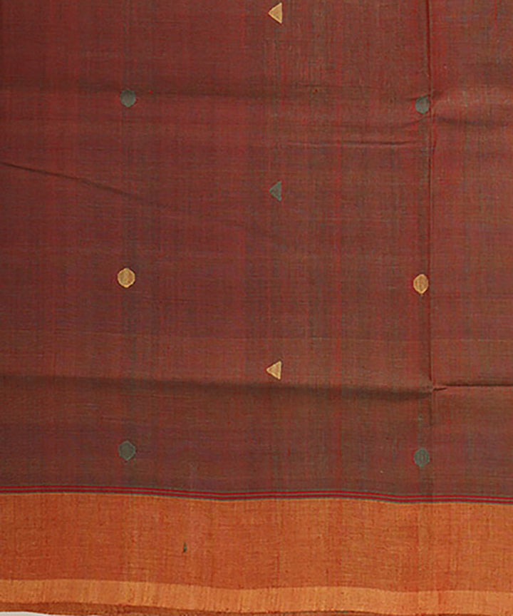 Red cotton handwoven natural dyed srikakulam jamdani saree