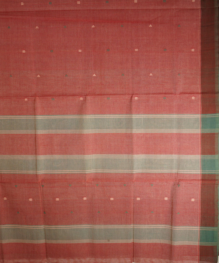 Pink cotton handwoven natural dyed srikakulam jamdani saree