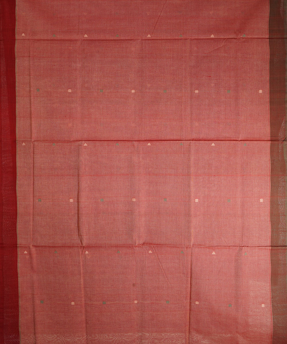 Pink cotton handwoven natural dyed srikakulam jamdani saree