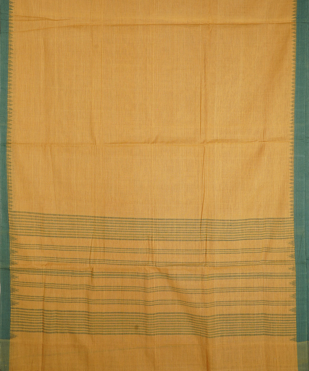 Yellow cotton handwoven natural dyed srikakulam kuppadam saree