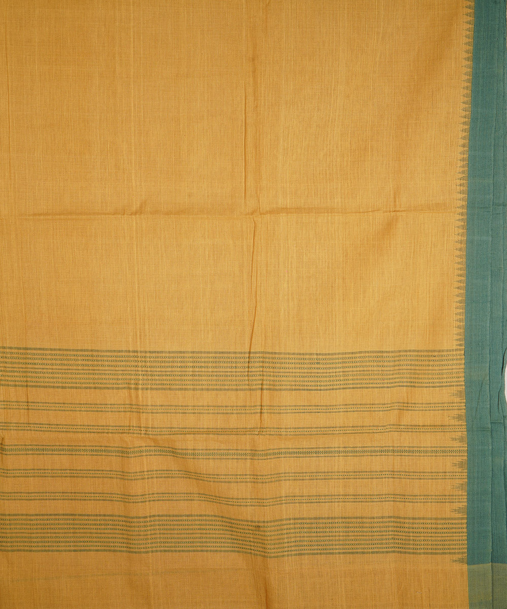 Yellow cotton handwoven natural dyed srikakulam kuppadam saree