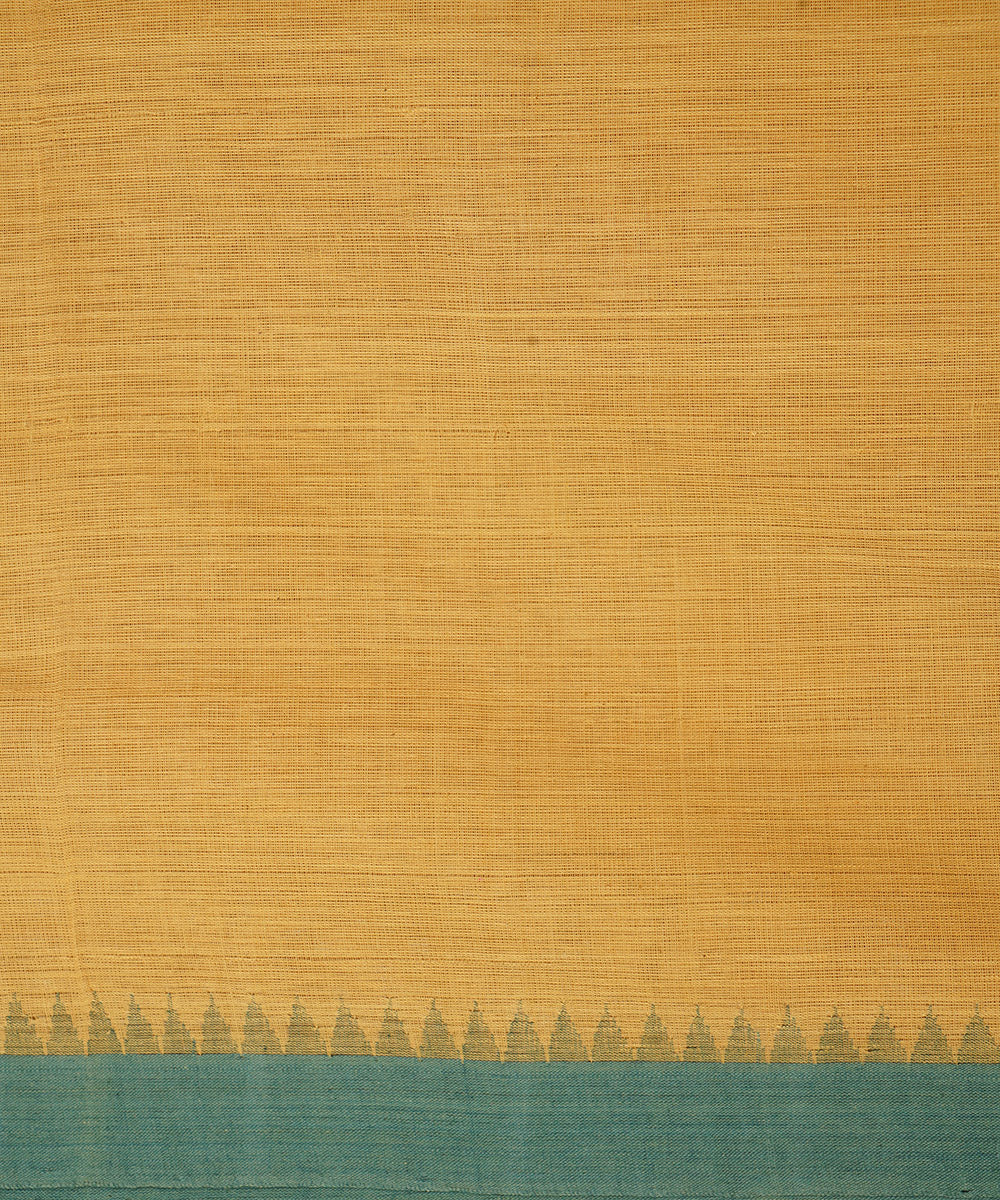 Yellow cotton handwoven natural dyed srikakulam kuppadam saree