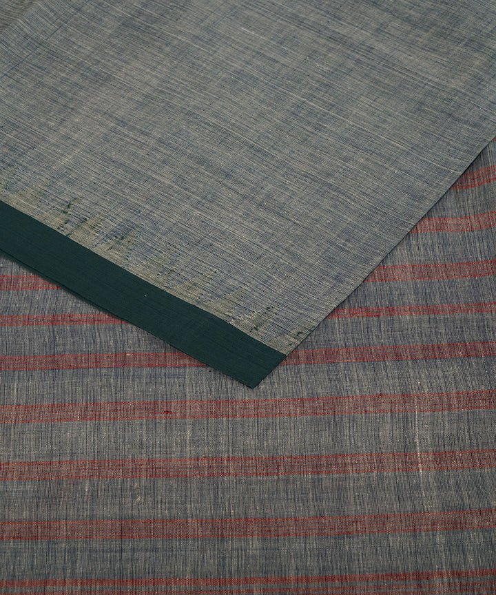 Pale grey cotton handwoven natural dyed srikakulam kuppadam saree