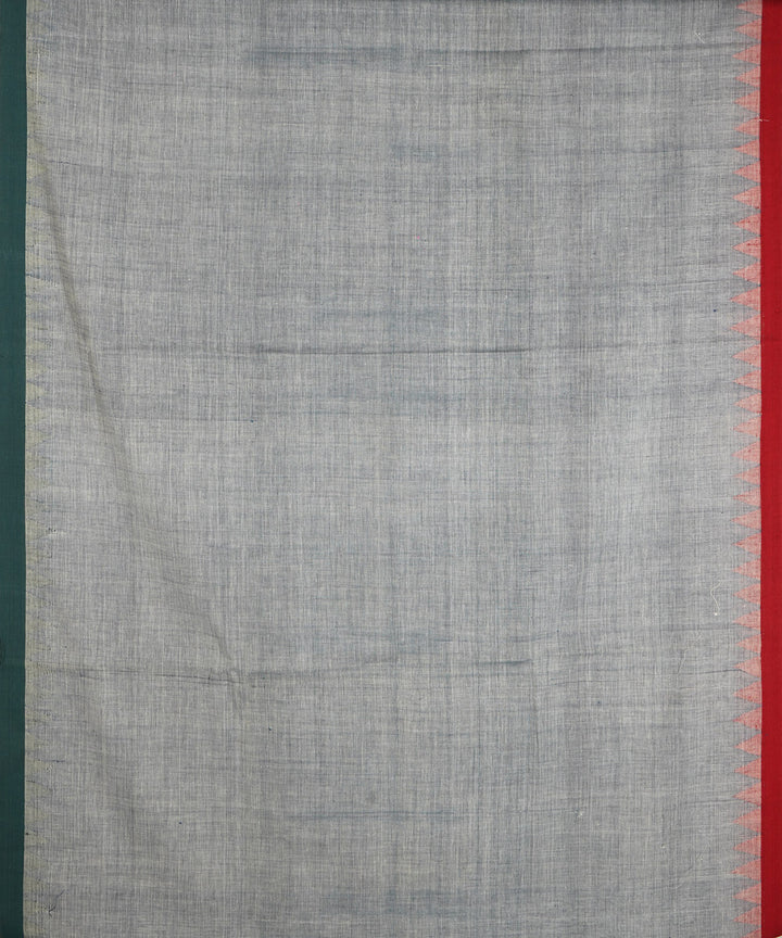 Pale grey cotton handwoven natural dyed srikakulam kuppadam saree