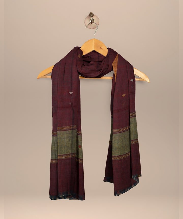 Purple rust brown handloom cotton natural dyed dupatta