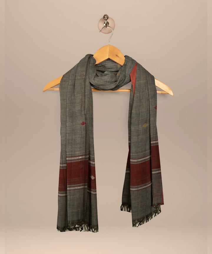 Grey brown white handloom cotton natural dyed dupatta