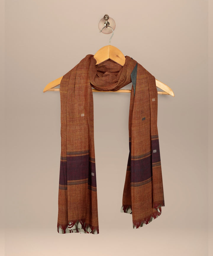 Orange yellow handloom natural dyed cotton dupatta