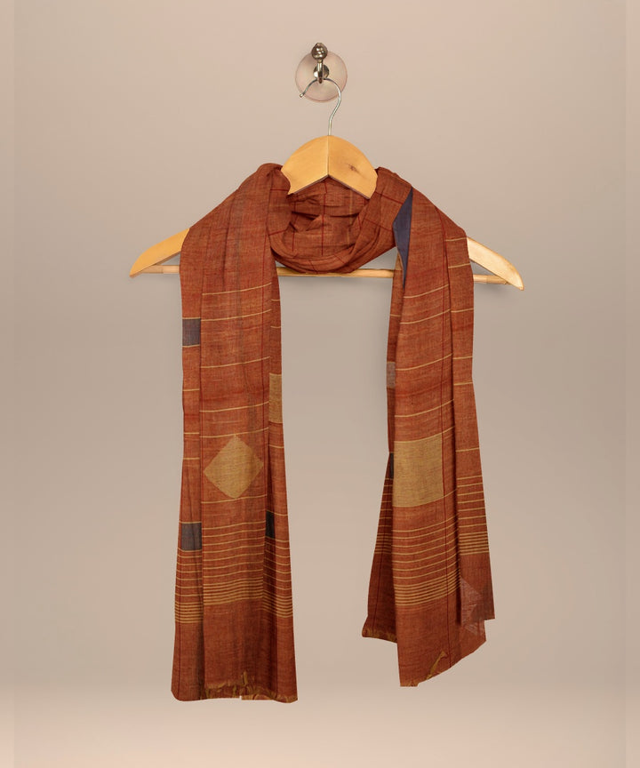 Orange yellow green handloom cotton natural dyed dupatta