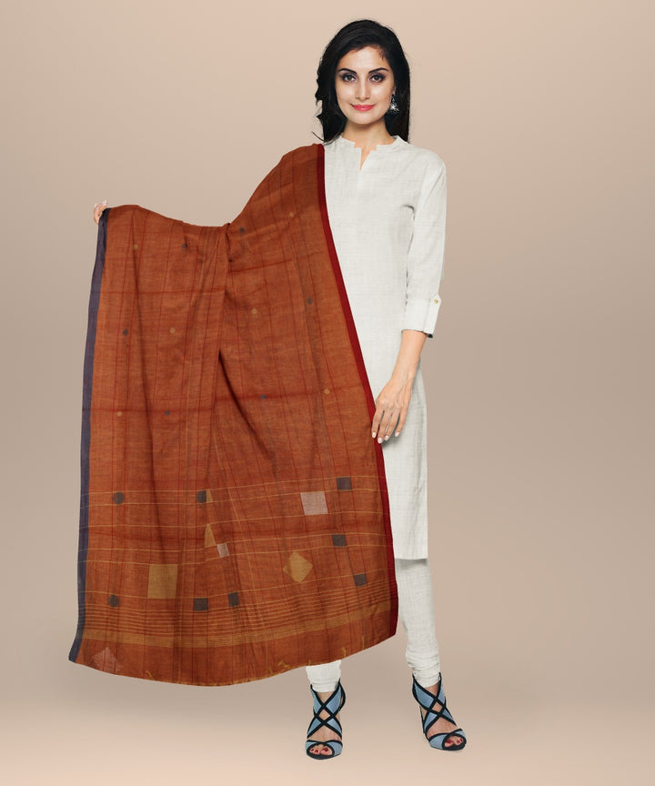 Orange yellow green handloom cotton natural dyed dupatta