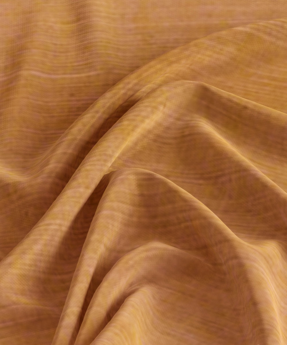 Yellow pink handloom cotton natural dyed fabric