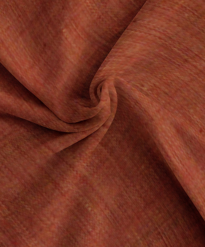 Orange handloom natural dyed cotton fabric