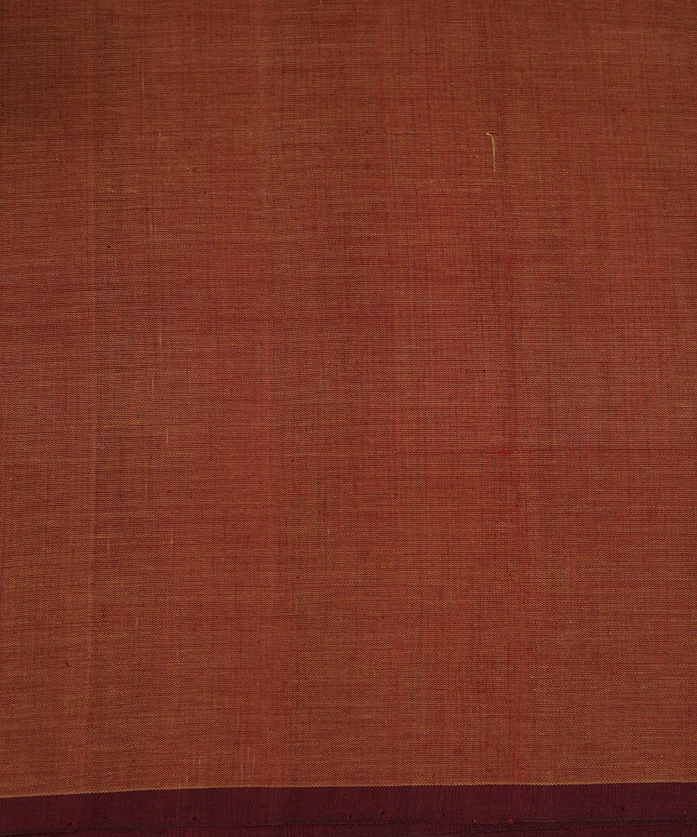 Orange handloom natural dyed cotton fabric