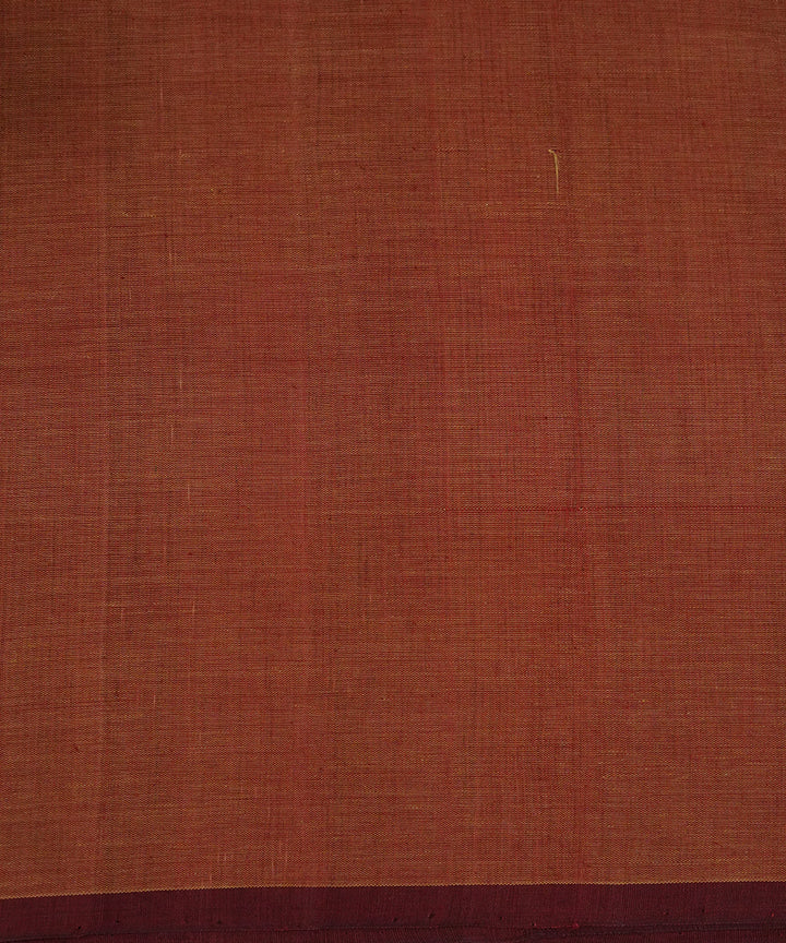 Orange handloom natural dyed cotton fabric