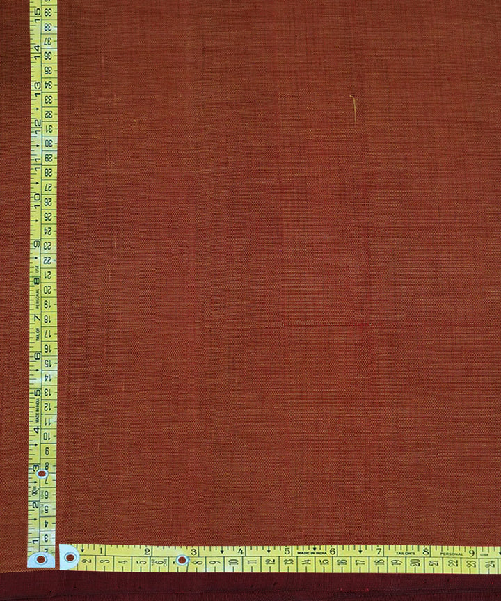Orange handloom natural dyed cotton fabric