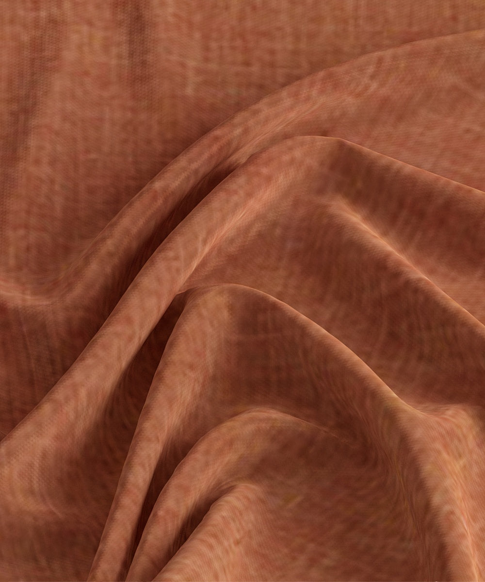 Yellow orange handloom cotton natural dyed fabric