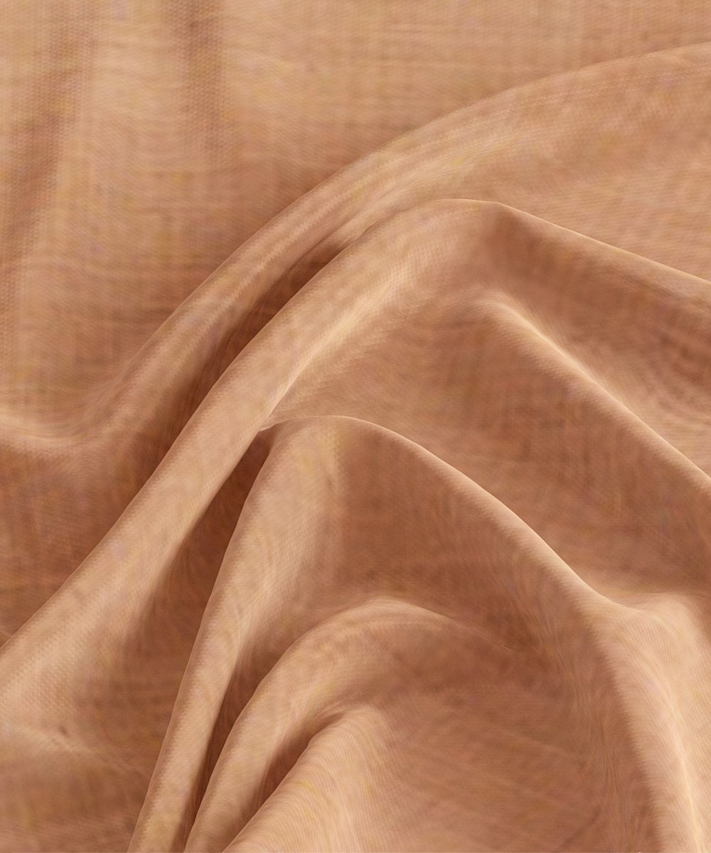 Peach handloom cotton natural dyed fabric