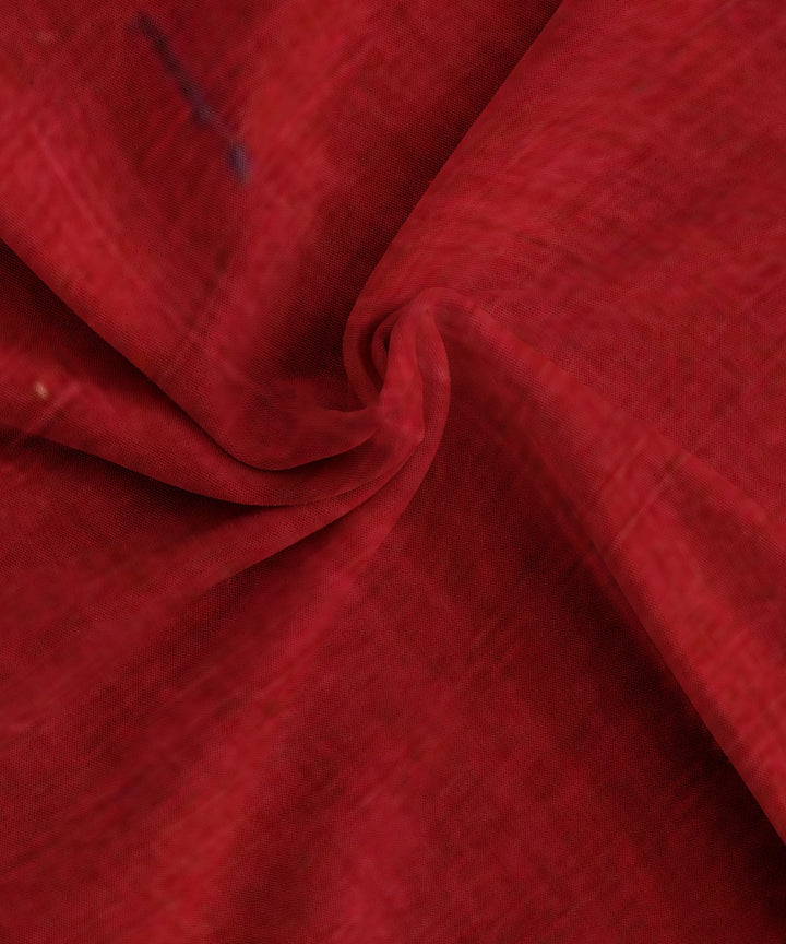 Red cotton handloom natural dyed fabric