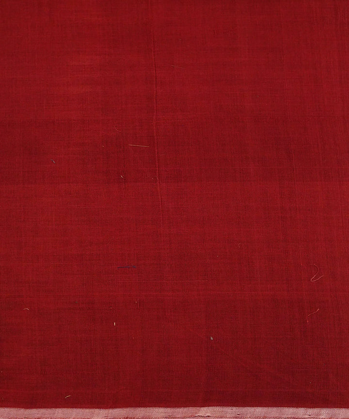 Red cotton handloom natural dyed fabric