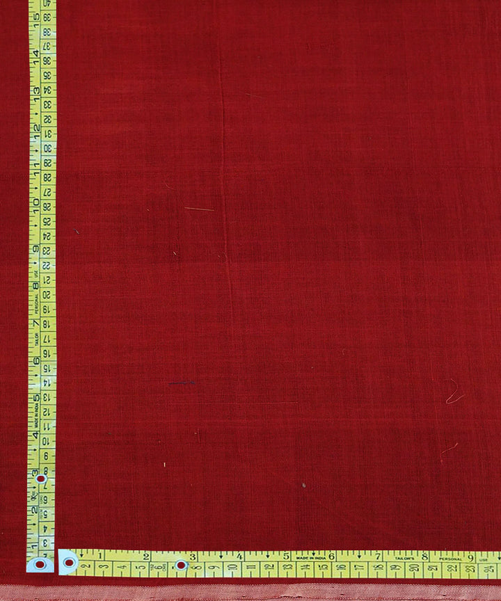 Red cotton handloom natural dyed fabric