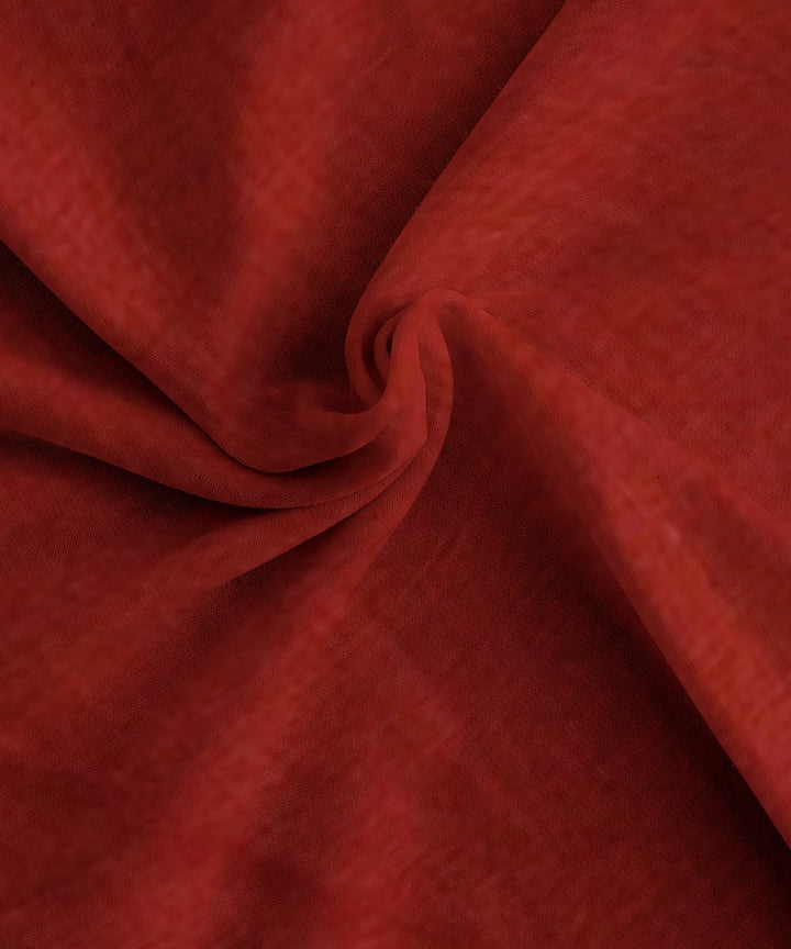 Red cotton natural dyed handwoven fabric
