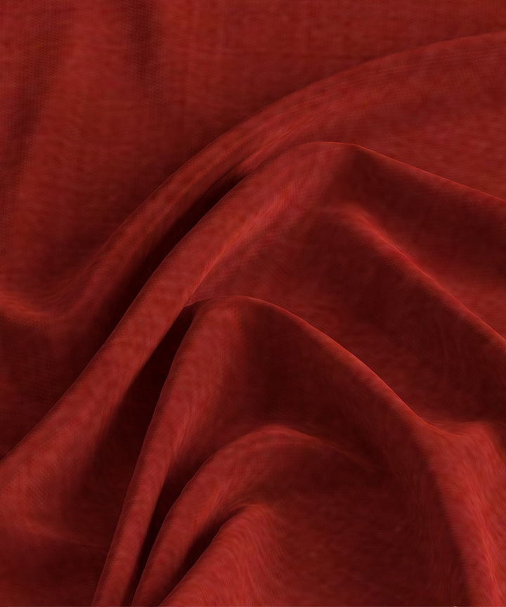 Red cotton natural dyed handwoven fabric