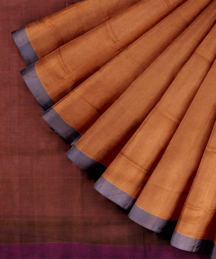 Brown maroon handloom cotton mangalagiri saree