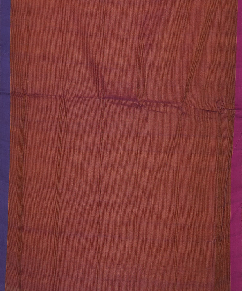 Brown maroon handloom cotton mangalagiri saree